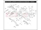 Harley-Davidson 2005 SOFTAIL SOFTAIL STANDARD  - FXSTI REAR FENDER, SUPPORTS & LICENSE PLATE BRACKET - FXSTD/I