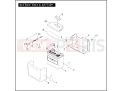 HARLEY-DAVIDSON DYNA SUPER GLIDE  - FXDI BATTERY TRAY & BATTERY