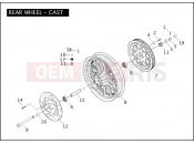 Harley-Davidson 2004 DYNA DYNA SUPER GLIDE SPORT  - FXDXI REAR WHEEL - CAST