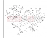 Harley-Davidson 2003 SOFTAIL HERITAGE SOFTAIL CLASSIC  - FLSTC REAR FENDER, SUPPORTS & LICENSE PLATE BRACKET - FXSTD/I