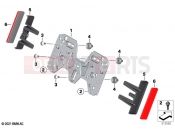 BMW Motorrad BMW 2020 C models C 400 X (0C09, 0C19) Number plate baseplate, reflectors 2
