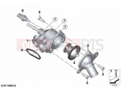 BMW Motorrad BMW 2023 F models F 850 GS (0B09, 0B19) Thermostat and coolant lines