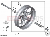 BMW Motorrad BMW 2022 K models K 1600 Bagger 22 (0F61, 0F63) Cast wheel, RDC, front | Cast wheel, RDC, front