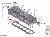 BMW Motorrad BMW 2022 K models K 1600 Bagger 22 (0F61, 0F63) Cylinder head / Mounting parts 2