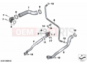 BMW Motorrad BMW 2021 K models K 1600 Bagger 22 (0F61, 0F63) Cooling system coolant hoses | Cooling system coolant hoses