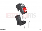 BMW Motorrad BMW 2021 K models K 1600 GT 17 (0F01, 0F11) Multifunction switch right button grey | Multifunction switch right button grey