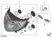 BMW Motorrad BMW 2021 K models K 1600 GT 17 (0F01, 0F11) Xenon headlight | Xenon headlight