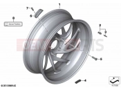 BMW Motorrad BMW 2021 K models K 1600 GTL 22 (0F31, 0F33) Cast wheel, RDC, rear