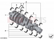 BMW Motorrad BMW 2021 K models K 1600 GTL 22 (0F31, 0F33) Crankshaft with bearing shells 2