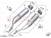 BMW Motorrad BMW 2021 K models K 1600 GTL 22 (0F31, 0F33) Muffler system 2
