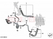BMW Motorrad BMW 2020 R models R 1250 GS 19 (0J90) Coolant lines | Coolant lines