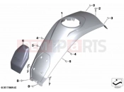BMW Motorrad BMW 2020 R models R 1250 GS 19 (0J94) Tank cover, middle