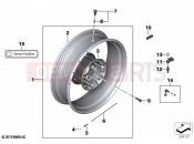 BMW Motorrad BMW 2020 R models R 1250 GS 19 (0J94) Spoke wheel, rear