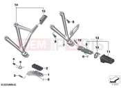 BMW Motorrad BMW 2020 R models R 1250 GS 21 (0M01, 0M03) Front and rear footpeg 3
