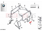 BMW Motorrad BMW 2020 R models R 1250 GS 21 (0M01, 0M03) Set mounting parts for case porter