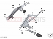 BMW Motorrad BMW 2023 R models R 1250 RT 20 (0L01, 0L03) Rear footrests | Rear footrests
