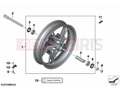 BMW Motorrad BMW 2023 R models R 1250 RT 20 (0L01, 0L03) Cast rim, front 2 | Cast rim, front 2