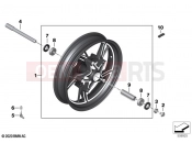 BMW Motorrad BMW 2020 R models R nineT 20 (0L51,0L53) Cast rim, front | Cast rim, front