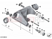 BMW Motorrad BMW 2021 R models R nineT 20 (0L71,0L73) Rear wheel swinging arm 2