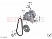 BMW Motorrad BMW 2021 R models R nineT 20 (0L71,0L73) Alternator with motor and mounting 2