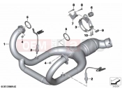 BMW Motorrad BMW 2020 R models R nineT Scrambler (0J31, 0J33) Exhaust system parts with mounting