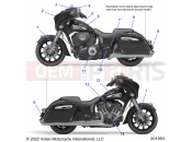 INDIAN 2023 CHIEFTAIN STANDARD 111 ALL OPTIONS (R01) (N23TCBAA) BODY | BODY, EMBLEMS/DECALS - N23TCBAA ALL OPTIONS (201853)