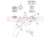 SUZUKI AE50 M (1991) Sepia (E01,E02,E04,E21,P37) 34 - REAR FENDER - LABEL