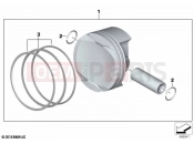 BMW Motorrad BMW 2019 C models C 400 X (0C09, 0C19) Piston with rings and pin 2