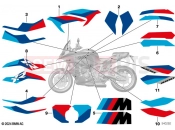 BMW Motorrad BMW 2023 M models M 1000 XR (0E91, 0E93) Sticker, YN3H, Light white