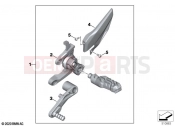 BMW Motorrad BMW 2023 M models M 1000 XR (0E91, 0E93) Footrest system, left  2