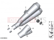 BMW Motorrad BMW 2023 R models R 12 nineT A2 (0N11) Muffler catalyst/attach.parts