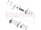 KTM 390 ADVENTURE, black - B.D. (F5303W8L) TRANSMISSION I - MAIN SHAFT
