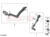 BMW Motorrad BMW 2025 F models F 900 GS (0K61, 0K63) Retrofitting, gearshift lever, adjust.