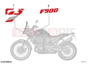BMW Motorrad BMW 2025 F models F 900 GS (0K61, 0K63) Sticker WND9 Racing blue