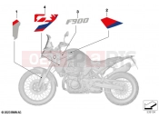 BMW Motorrad BMW 2026 F models F 900 GS (0K61, 0K63) Sticker YN2E white/blue/red