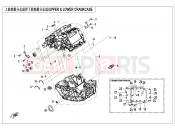 CFMOTO 450 SR (CF400-6F [EU5] ) UPPER @^ LOWER CRANKCASE ASSY - E01-1