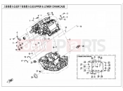 CFMOTO 450 SR S (CF400-9F [EU5] ) UPPER @^ LOWER CRANKCASE ASSY - E01-1