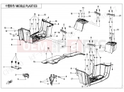 CFMOTO CFORCE 625 (CF600AU-3L) MIDDLE PLASTICS(WITHOUT GEARSHIFT LOCK) - F04-3-B-V2