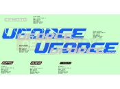 CFMOTO 2024 UTV UFORCE 1000 (CF1000UTR-3) DECAL KITS((EU167,TWILIGHT BLUE) - F19-2-A