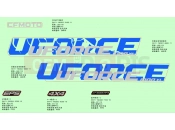 CFMOTO 2024 UTV UFORCE 1000 (CF1000UTR-5) DECAL KITS(TWILIGHT BLUE) - F19-2-B