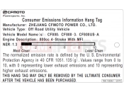 CFMOTO UFORCE 800 (CF800-3) HANDLEBAR TAG - F19-U