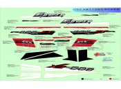 CFMOTO ZFORCE 800 (CF800) DECAL KITS(CA,RED AND WHITE) - F19-2-H