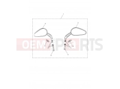TRIUMPH STREET TWIN Teardrop Mirrors, Cast, Black