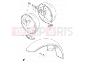 SUZUKI GN125E N (1992) (E30) 44 - FRONT FENDER - HEADLAMP HOUSING