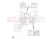 SUZUKI GSF600 / GSF600S / GSF600U / GSF600SU W (1998) Bandit 44A - LABEL (MODEL T/V/W/X)