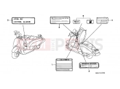 HONDA SRX50X Shadow 50 1999 F-27 WARNING LABEL