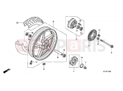 HONDA CBF2504 CBF250 2004 F-12 REAR WHEEL