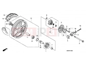 HONDA CGL1253 GL125 2003 F-13 REAR WHEEL (MOLDED)