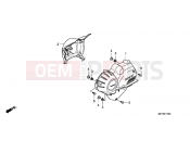 HONDA NSA700A9 DN-01 2009 E-11 ENGINE SIDE COVER