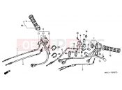 HONDA NT650V1 Deauville 2001 F-3 SWITCH / CABLE / HANDLE ARM